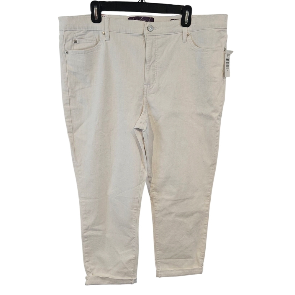 Gloria Vanderbilt Size 16 Boyfriend Cuffed White Jeans
